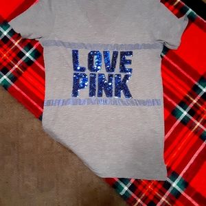 ⚡Vs pink bling tee